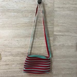 Zipper Crossbody Bag Mint and Red